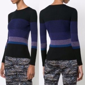 Akris Punto Black Stripe Wool Sweater